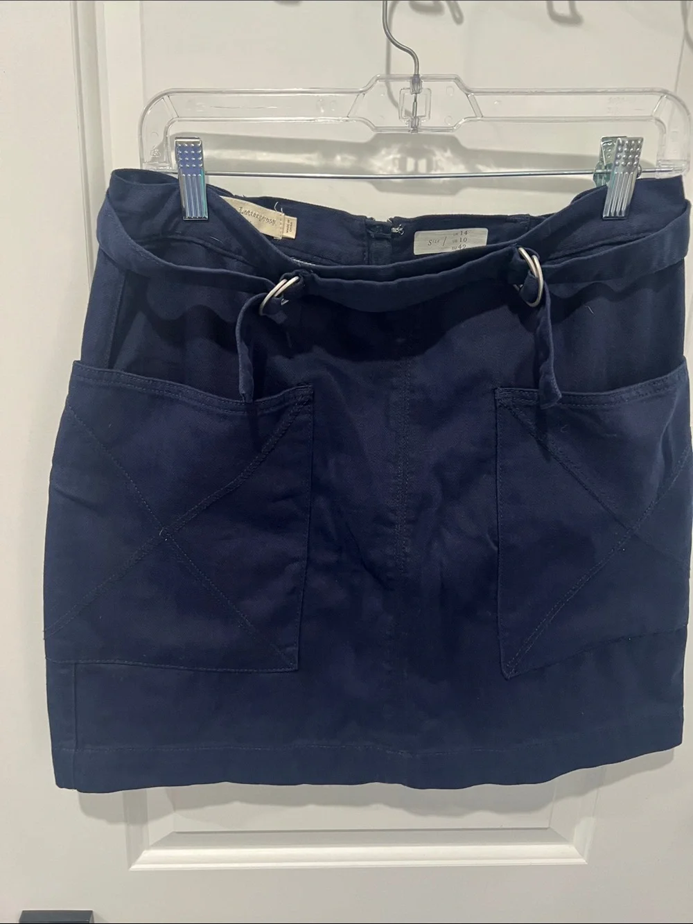 Anthropologie Pilcro Navy Utility Pocket‎ Mini Skirt Size 10